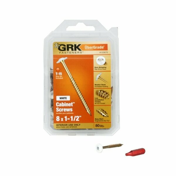 Grk CABN SCRW WSHR #8X1-1/2 in. 120670